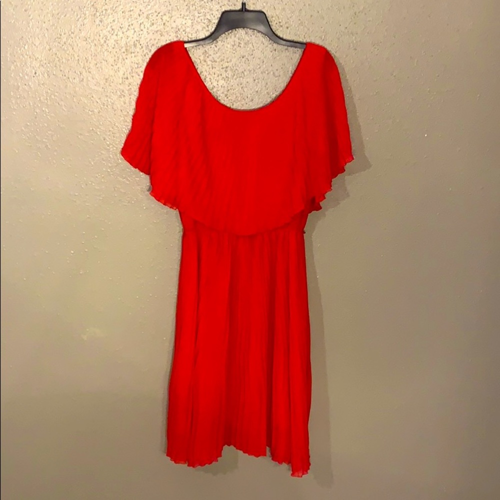 Allen Schwartz Red Ruffle Dress Size 10 W